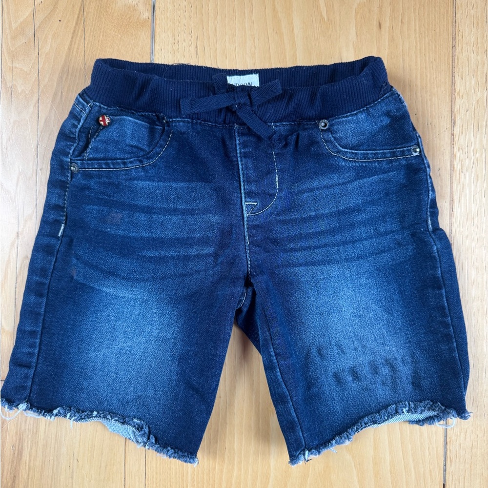Hudson brand soft stretch denim shorts, elastic waistband for girls. Size 6x.